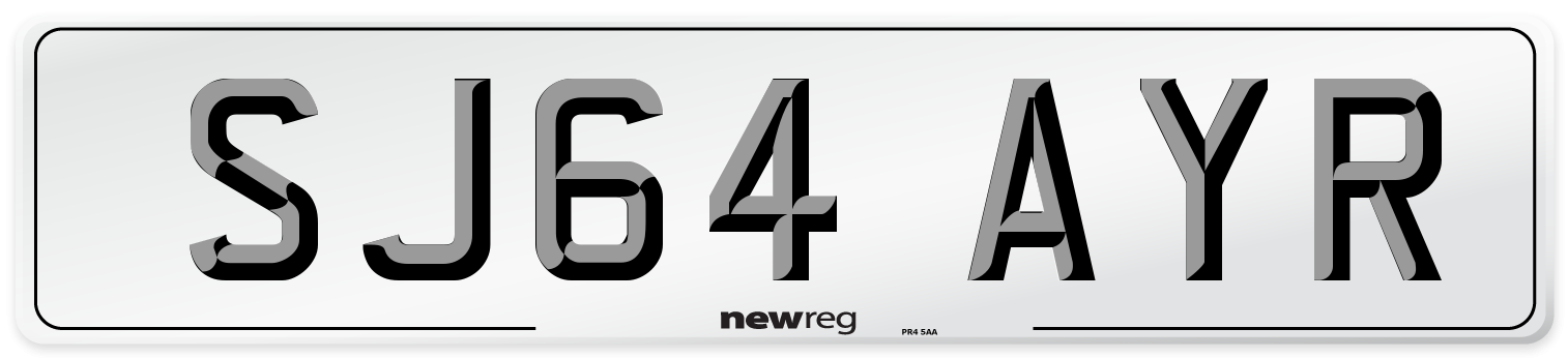 SJ64 AYR Number Plate from New Reg